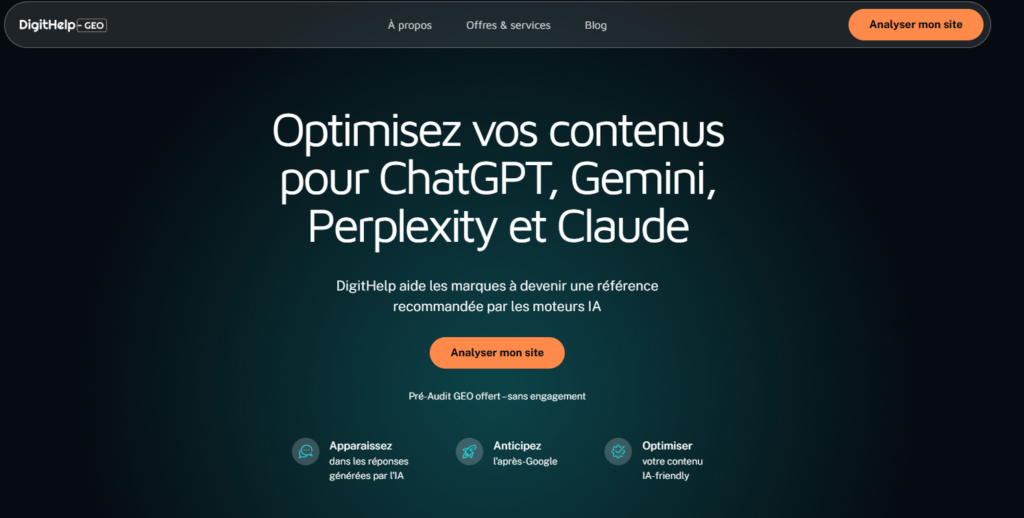 Site web agence GEO : Digithelp GEO